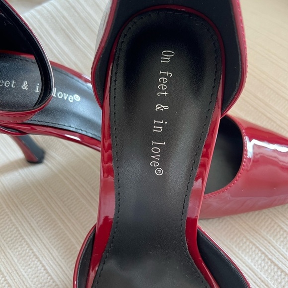 😍New with Out Tag On Feet & In Love 🥰 Patent Leather Heels with Ankle Strap - Picture 12 of 12